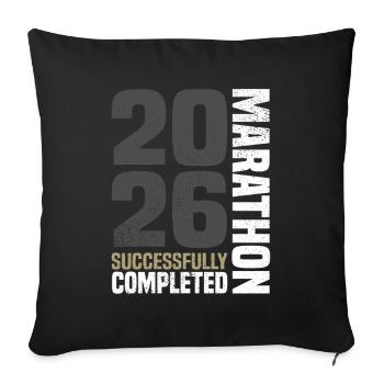 Marathon 2026 - Housse de coussin décorative 45 x 45 cm - noir - Devant