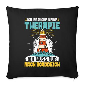 Vacances à la mer du Nord N’A BESOIN D’AUCUNE THÉRAPIE DOIT ALLER À - Housse de coussin décorative 45 x 45 cm - noir - Devant