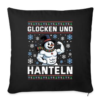 Christmas BELLS AND DUMBBELLS Fun - Sofa pillowcase 17,3'' x 17,3'' (45 x 45 cm) - black - Front