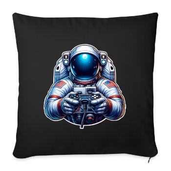 Astronaut Gaming Gamer - Sofa pillowcase 17,3'' x 17,3'' (45 x 45 cm) - black - Front