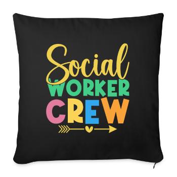 Équipe de quota de travailleurs sociaux Travail social - Housse de coussin décorative 45 x 45 cm - noir - Devant