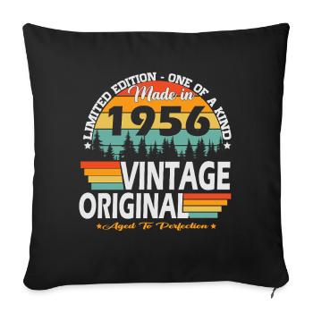 1956 Vintage Born Retro Birthday Gift - Sofa pillowcase 17,3'' x 17,3'' (45 x 45 cm) - black - Front