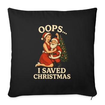 Oups, j’ai sauvé Noël - Housse de coussin décorative 45 x 45 cm - noir - Devant