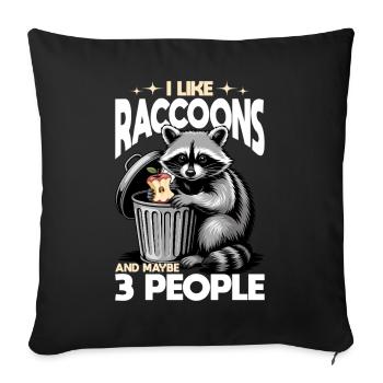 Drôle de raton laveur - Housse de coussin décorative 45 x 45 cm - noir - Devant