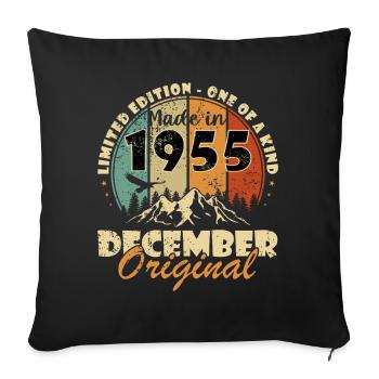Décembre 1955 Décembre 1955 Décembre - Housse de coussin décorative 45 x 45 cm - noir - Devant