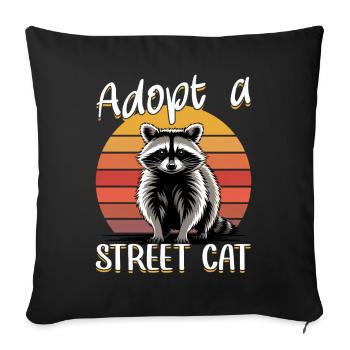 Funny Raccoon - Sofa pillowcase 17,3'' x 17,3'' (45 x 45 cm) - black - Front