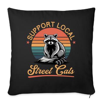 Drôle de raton laveur - Housse de coussin décorative 45 x 45 cm - noir - Devant