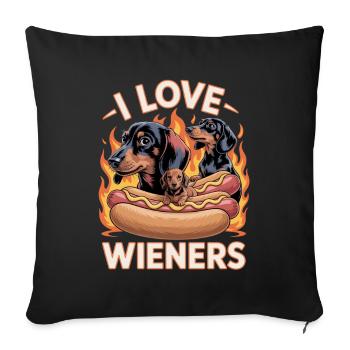I Love Wieners Unwearable Bootleg - Sofa pillowcase 17,3'' x 17,3'' (45 x 45 cm) - black - Front
