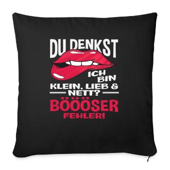 Bad Mistake Lip Saying Gift - Sofa pillowcase 17,3'' x 17,3'' (45 x 45 cm) - black - Front