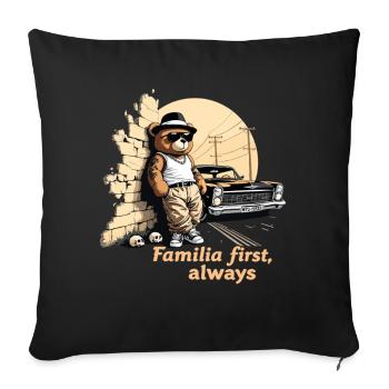 Familia First porte toujours le streetstyle - Housse de coussin décorative 45 x 45 cm - noir - Devant