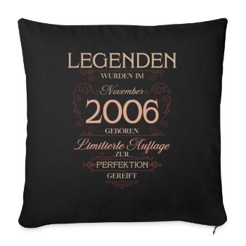 20th Birthday Legend November Vintage 2006 - Sofa pillowcase 17,3'' x 17,3'' (45 x 45 cm) - black - Front