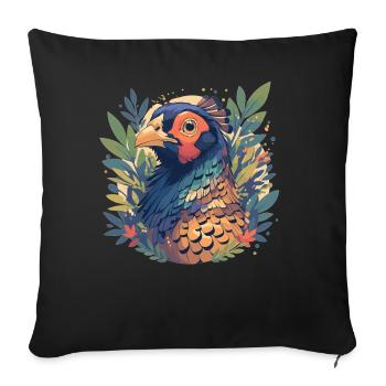 Pheasants Pheasant - Sofa pillowcase 17,3'' x 17,3'' (45 x 45 cm) - black - Front