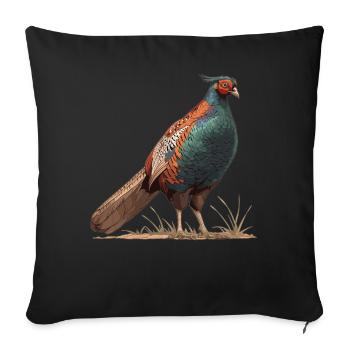 Pheasants Pheasant - Sofa pillowcase 17,3'' x 17,3'' (45 x 45 cm) - black - Front