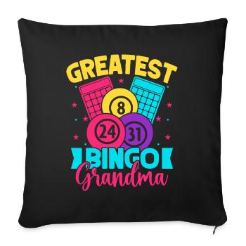 Bingo Game Greatest Grandma Bingo - Sofa pillowcase 17,3'' x 17,3'' (45 x 45 cm) - black - Front