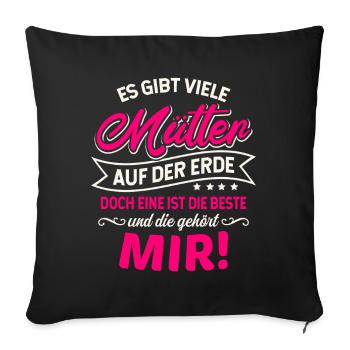 Il y a beaucoup de mères, mais la meilleure, c’est la mienne - Housse de coussin décorative 45 x 45 cm - noir - Devant