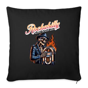 Rock and Roll Toujours et pour toujours Rockabilly 2025 - Housse de coussin décorative 45 x 45 cm - noir - Devant