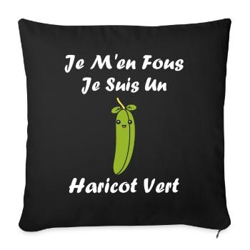 haricot vert - Housse de coussin décorative 45 x 45 cm - noir - Devant
