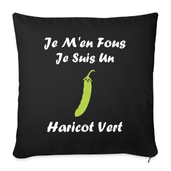 French bean - Sofa pillowcase 17,3'' x 17,3'' (45 x 45 cm) - black - Front