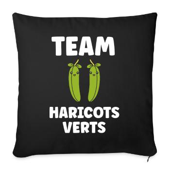 haricot vert - Housse de coussin décorative 45 x 45 cm - noir - Devant