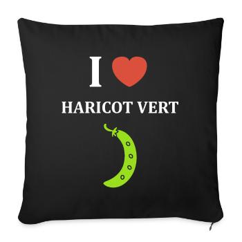 French bean - Sofa pillowcase 17,3'' x 17,3'' (45 x 45 cm) - black - Front