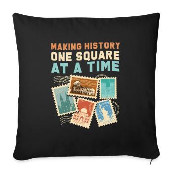 Timbres Philatéliste Collection de Timbres - Housse de coussin décorative 45 x 45 cm - noir - Devant
