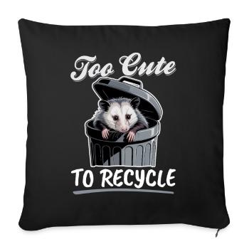 Funny Opossum - Sofa pillowcase 17,3'' x 17,3'' (45 x 45 cm) - black - Front