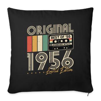 Original 1956 Vintage Vintage Anniversaire Rétro - Housse de coussin décorative 45 x 45 cm - noir - Devant