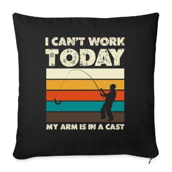 I can't work today Arm in a cast - Sofa pillowcase 17,3'' x 17,3'' (45 x 45 cm) - black - Front
