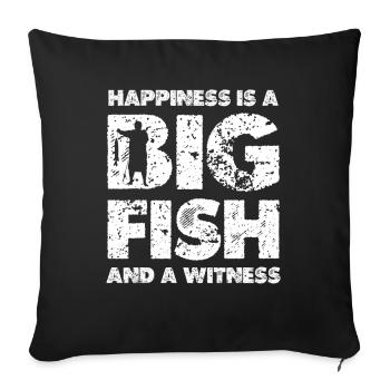 Gros Poissons Bonheur - Housse de coussin décorative 45 x 45 cm - noir - Devant