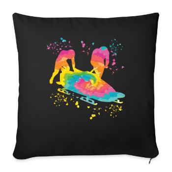 Bob Freineur d’équipe Bob - Housse de coussin décorative 45 x 45 cm - noir - Devant