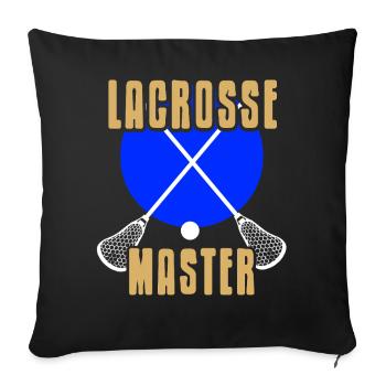 Lacrosse Master Bâtons Croisés Pro Level Pride - Housse de coussin décorative 45 x 45 cm - noir - Devant
