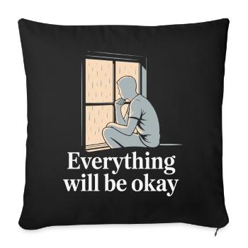 Rainy Window Hope Silhouette - Sofa pillowcase 17,3'' x 17,3'' (45 x 45 cm) - black - Front