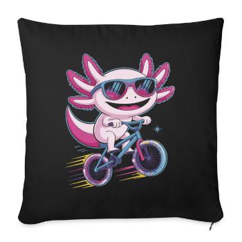 Petit Dragon Héros Vélo de Route Axolotl - Housse de coussin décorative 45 x 45 cm - noir - Devant