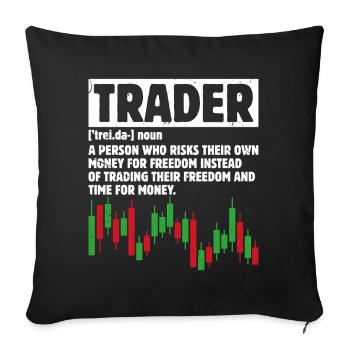 Trading Boursier Crypto Trader Boursier - Housse de coussin décorative 45 x 45 cm - noir - Devant