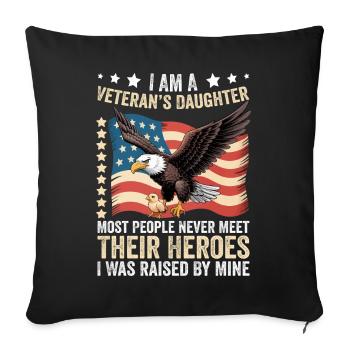 Soldiers' daughters: Heroes are raised at home - Sofa pillowcase 17,3'' x 17,3'' (45 x 45 cm) - black - Front