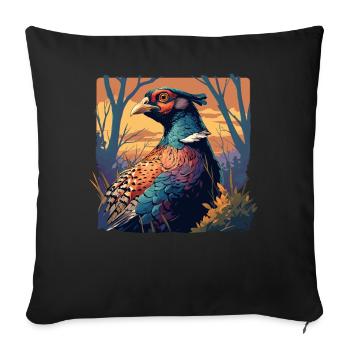 Pheasants Pheasant - Sofa pillowcase 17,3'' x 17,3'' (45 x 45 cm) - black - Front