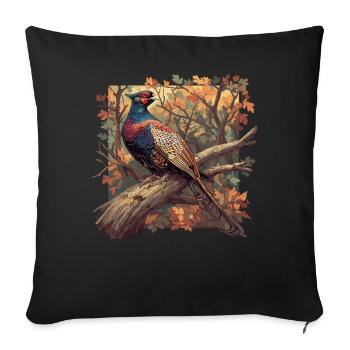 Pheasants Pheasant - Sofa pillowcase 17,3'' x 17,3'' (45 x 45 cm) - black - Front