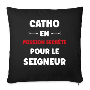 Catholic - Sofa pillowcase 17,3'' x 17,3'' (45 x 45 cm) - black - Front