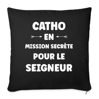 Catholic - Sofa pillowcase 17,3'' x 17,3'' (45 x 45 cm) - black - Front