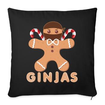 Masked gingerbread with frosting - Sofa pillowcase 17,3'' x 17,3'' (45 x 45 cm) - black - Front