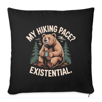 Funny bear humor - Sofa pillowcase 17,3'' x 17,3'' (45 x 45 cm) - black - Front