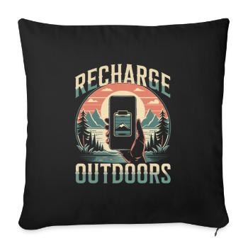 Motivation en plein air - Housse de coussin décorative 45 x 45 cm - noir - Devant