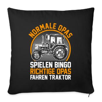 Farmer Farm Farmer Farmer Grandpa Grandpa Trak - Sofa pillowcase 17,3'' x 17,3'' (45 x 45 cm) - black - Front