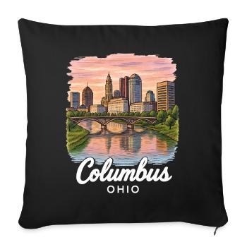 Columbus Ohio - Sofakissenbezug 45 x 45 cm - Schwarz - Vorne