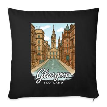 Glasgow Schottland - Sofakissenbezug 45 x 45 cm - Schwarz - Vorne