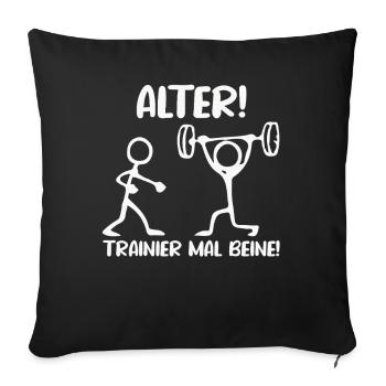 Stick Figure TRAIN LEGS Fun - Sofa pillowcase 17,3'' x 17,3'' (45 x 45 cm) - black - Front