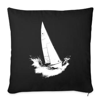 Sailing Boat Artwork Sailor - Sofa pillowcase 17,3'' x 17,3'' (45 x 45 cm) - black - Front