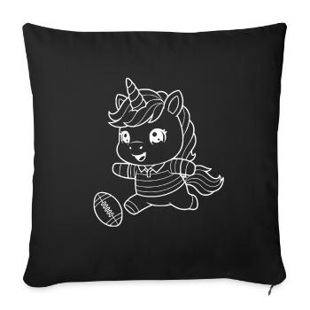 Unicorn Playing American Football - Sofa pillowcase 17,3'' x 17,3'' (45 x 45 cm) - black - Front