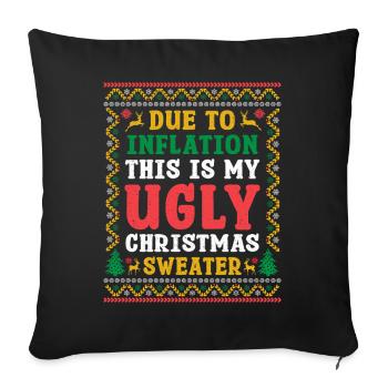 This is my Ugly Christmas Sweater Funny Xmas X-mas - Housse de coussin décorative 45 x 45 cm - noir - Devant