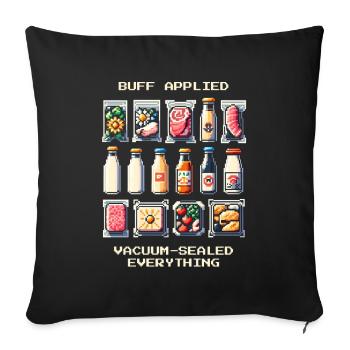 Vacuuming & Prepping | Pixel Art - Sofa pillowcase 17,3'' x 17,3'' (45 x 45 cm) - black - Front